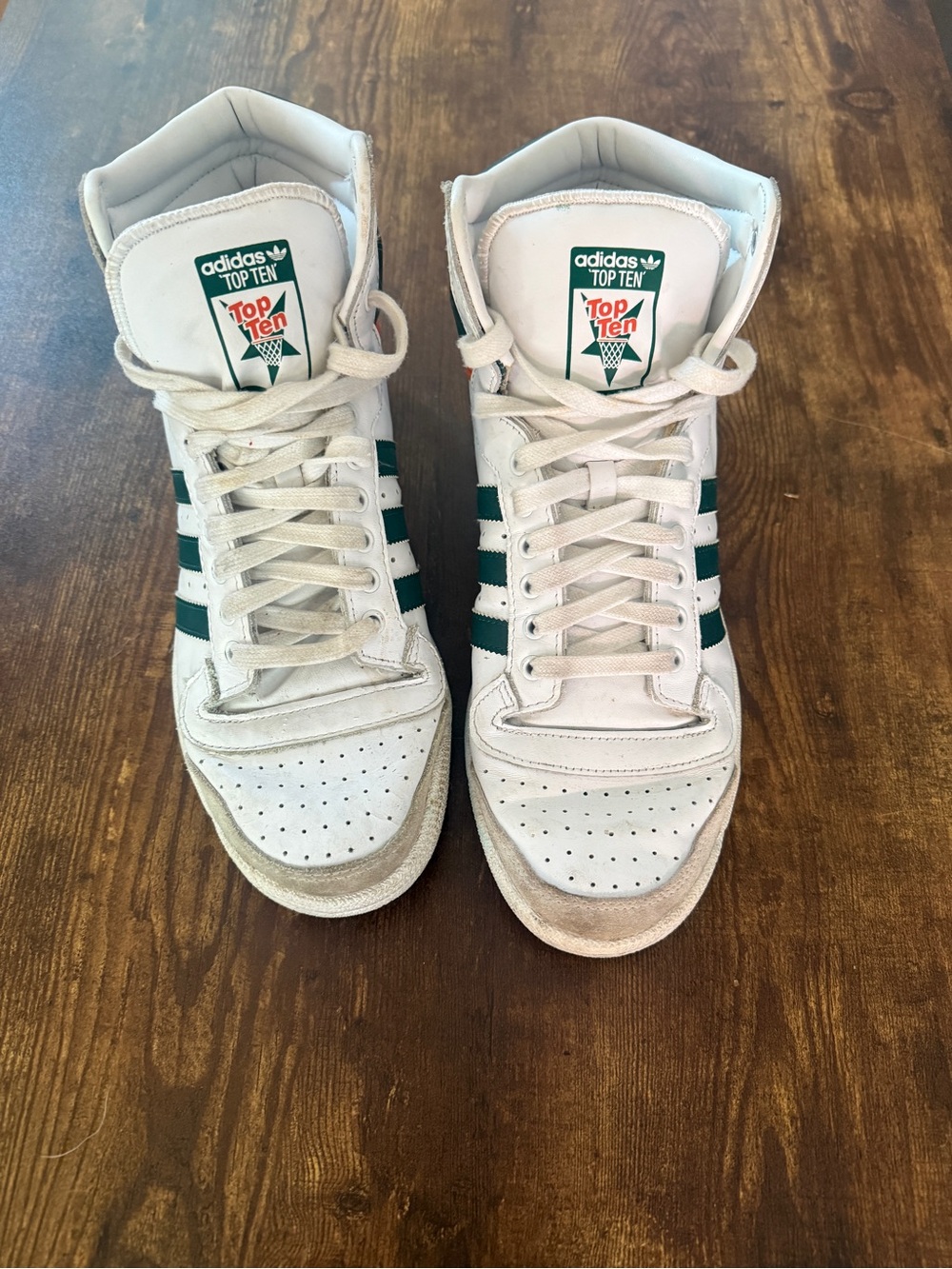 Adidas White High-Top Sneakers with Cream Interior Labeling